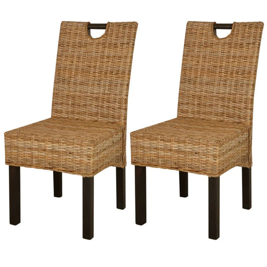 Valgomojo kėdės, 2 vnt., Kubu ratanas, mango mediena
