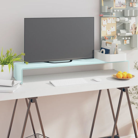 TV stovas/monitoriaus pakyla, žalias, 100x30x13cm, stiklas