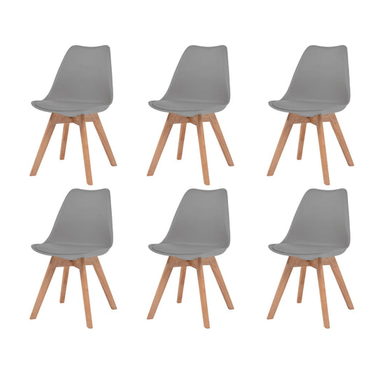 Valgomojo kėdės, 6vnt., pilkos spalvos, plastikas