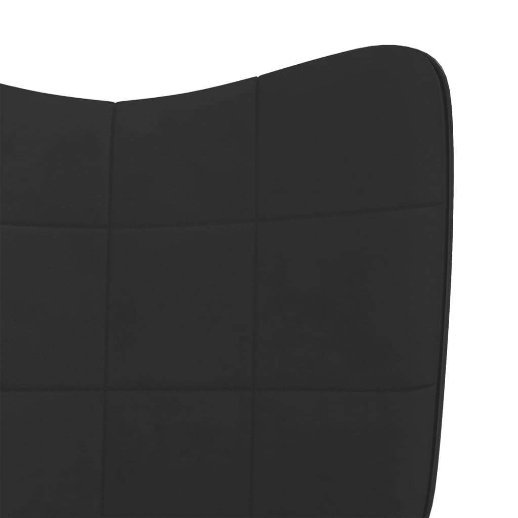 Supama kėdė, juodos spalvos, aksomas ir PVC