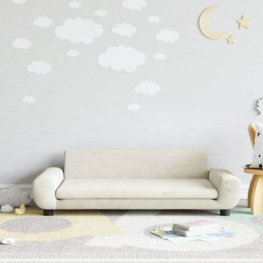 Vaikiška sofa, kreminės spalvos, 100x54x33cm, aksomas