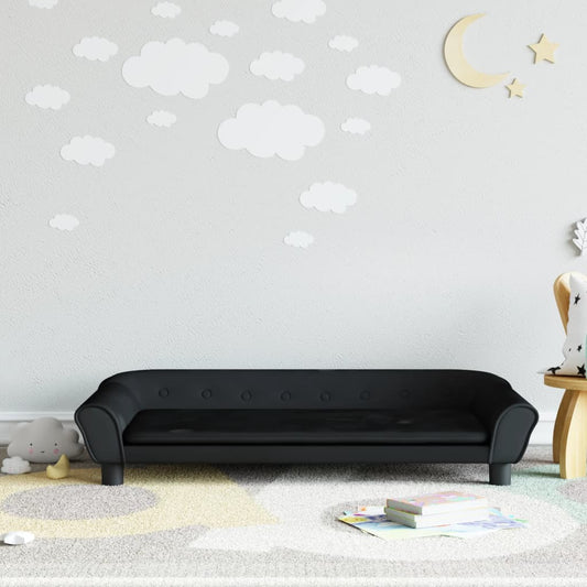 Vaikiška sofa, juodos spalvos, 100x50x26cm, aksomas