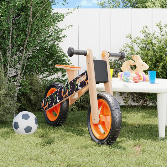 Vaikiškas balansinis dviratis, oranžinis, su spaudiniais