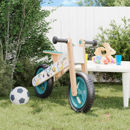 Vaikiškas balansinis dviratis, mėlynos spalvos, su spaudiniais