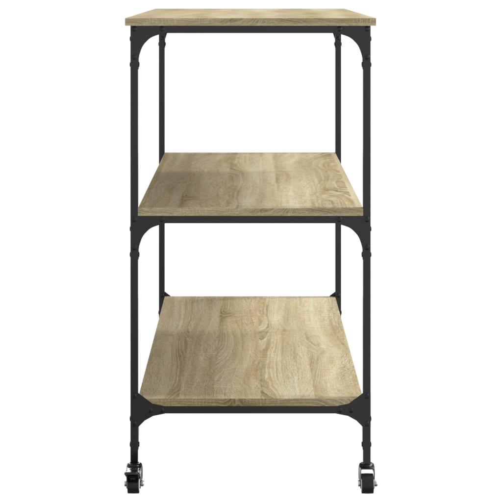 Virtuvės vežimėlis, ąžuolo, 102x50x95cm, apdirbta mediena