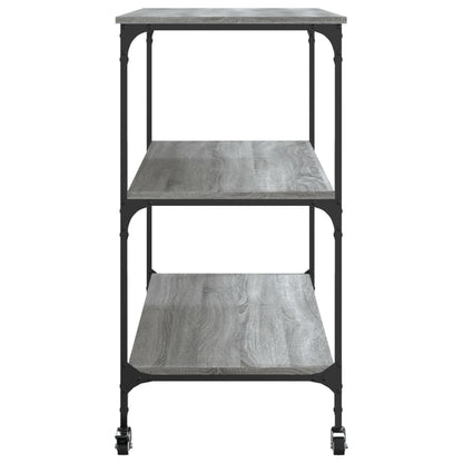 Virtuvės vežimėlis, pilkas ąžuolo, 102x50x95cm, mediena