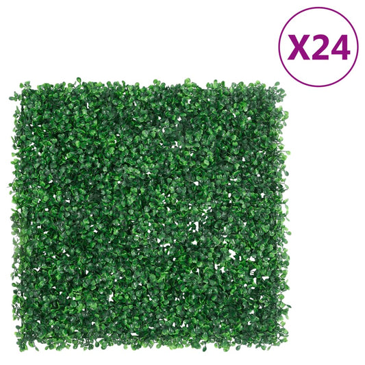 Dirbtinių krūmų lapų tvoros, 24vnt., žalios, 50x50cm