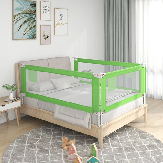 Apsauginis turėklas vaiko lovai, žalias, 160x25cm, audinys