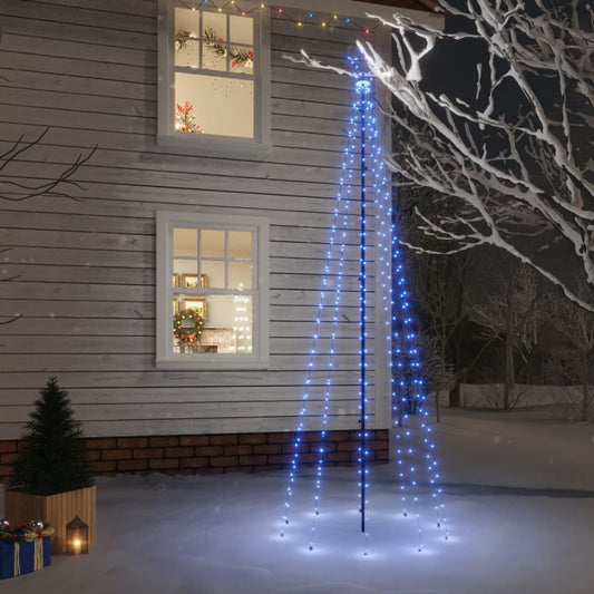 Kalėdų eglutė su kuoliuku, mėlynos spalvos, 310LED, 300cm
