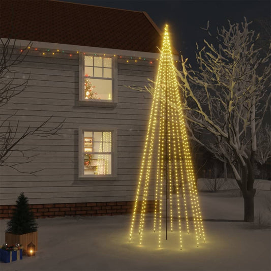 Kalėdų eglutė su kuoliuku, 500cm, 732 šiltos baltos spalvos LED