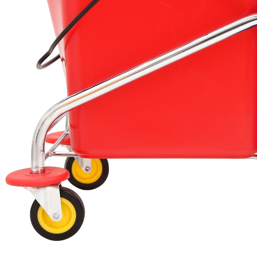 Valymo vežimėlis su kibirais ir gręžtuvu, PP/chromuotas plienas