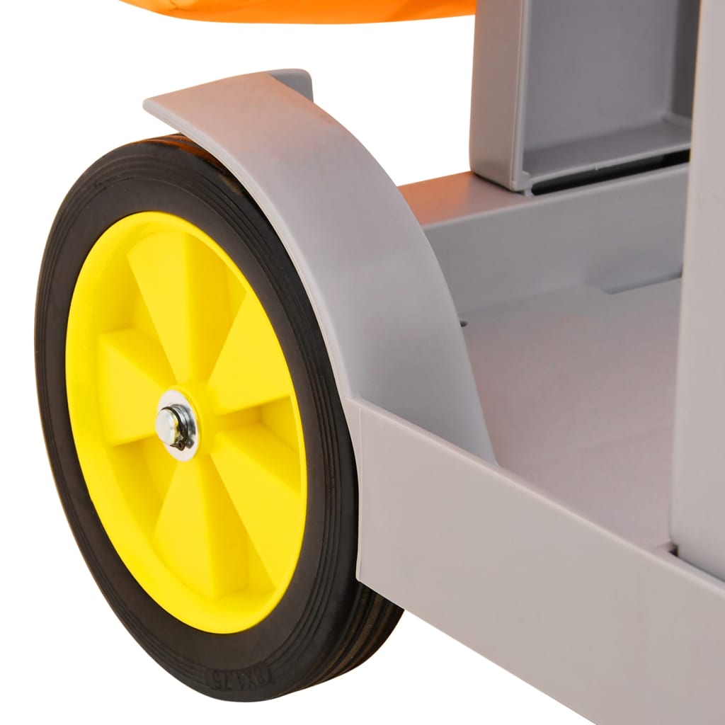 Valymo vežimėlis su grindų plovimo kibiru, polipropilenas